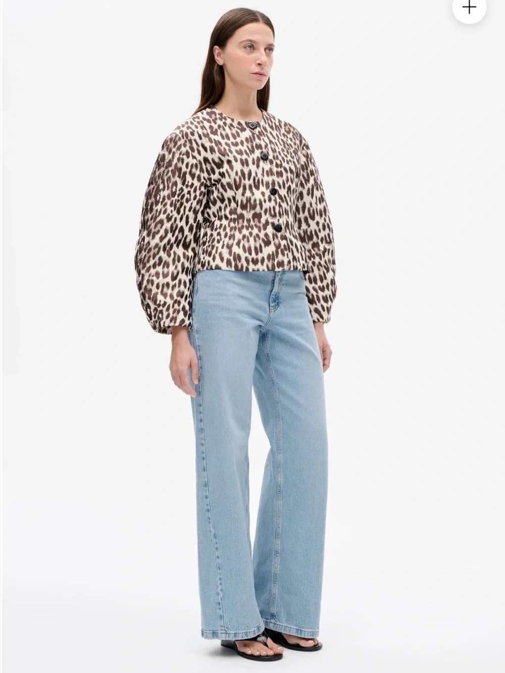 Baum und pferdgarten Leopard-Print Bomber Jacket - Brown & Cream NWT